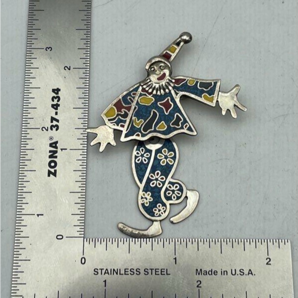 Vintage Taxco Clown 925 Silver Brooch Articulated legs - Picture 5 of 8